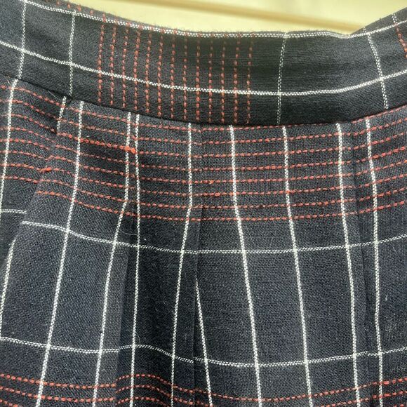 Arcana blue/purple/white geometrical pattern ankle,wide leg pants, side zipper,4 - Picture 6 of 8